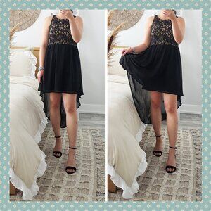 Target Xhilaration Black Lace High Low Dress